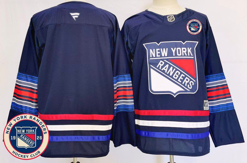 Men New York Rangers Blank Blue Fanatics 2025 NHL Jersey style 2->new york rangers->NHL Jersey